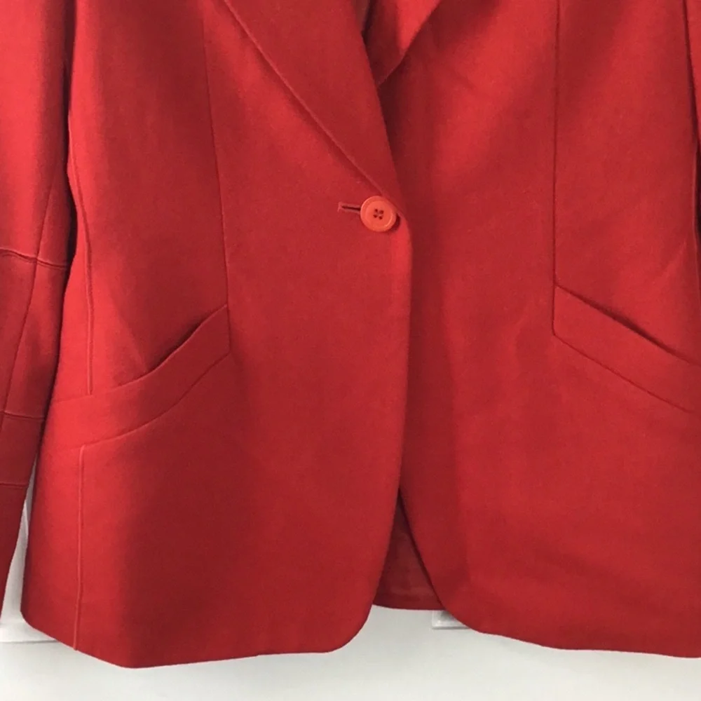 Harve Benard Red Wool Blend Blazer Jacket Vintage Petite